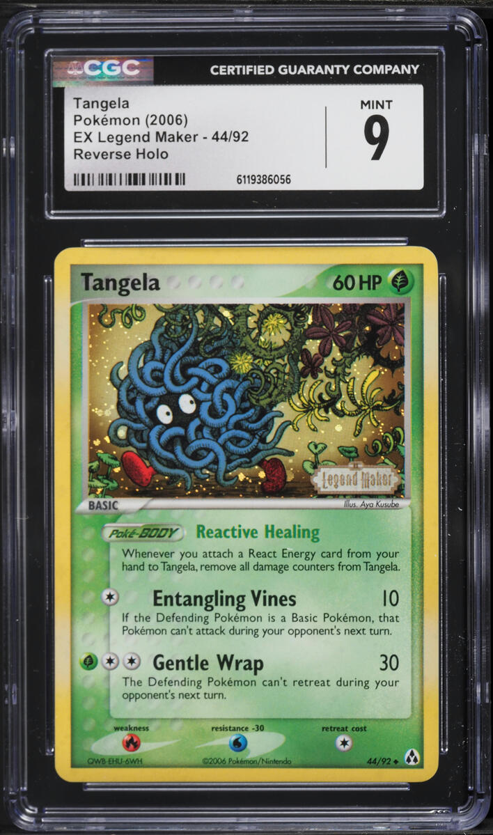 2006 Pokemon EX Legend Maker Reverse Holo Tangela #44 CGC 9 MINT