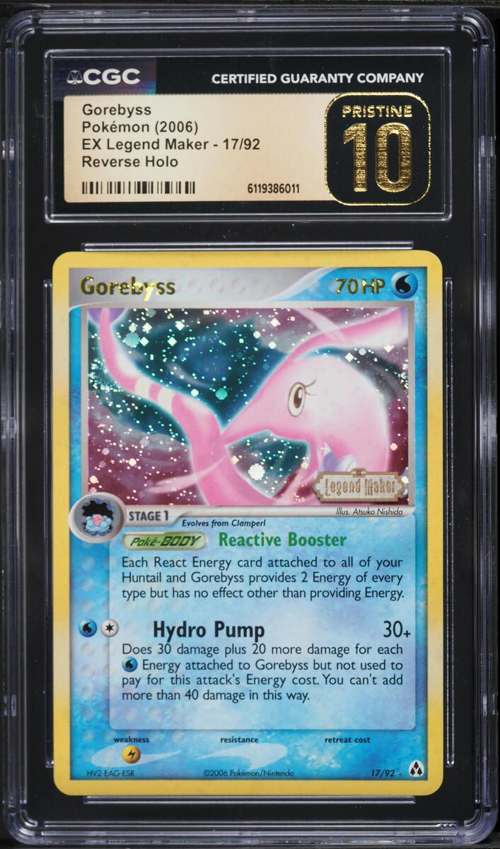 2006 Pokemon EX Legend Maker Reverse Holo Gorebyss #17 CGC 10 PRISTINE