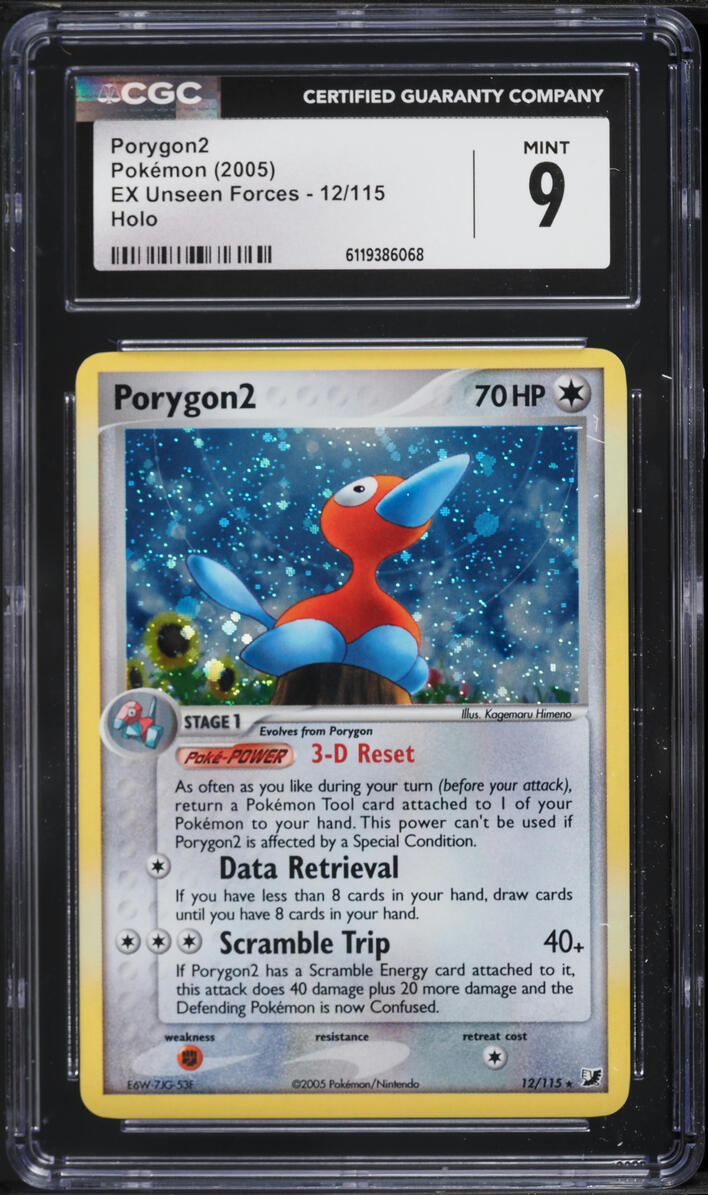 2005 Pokemon EX Unseen Forces Holo Porygon2 #12 CGC 9 MINT