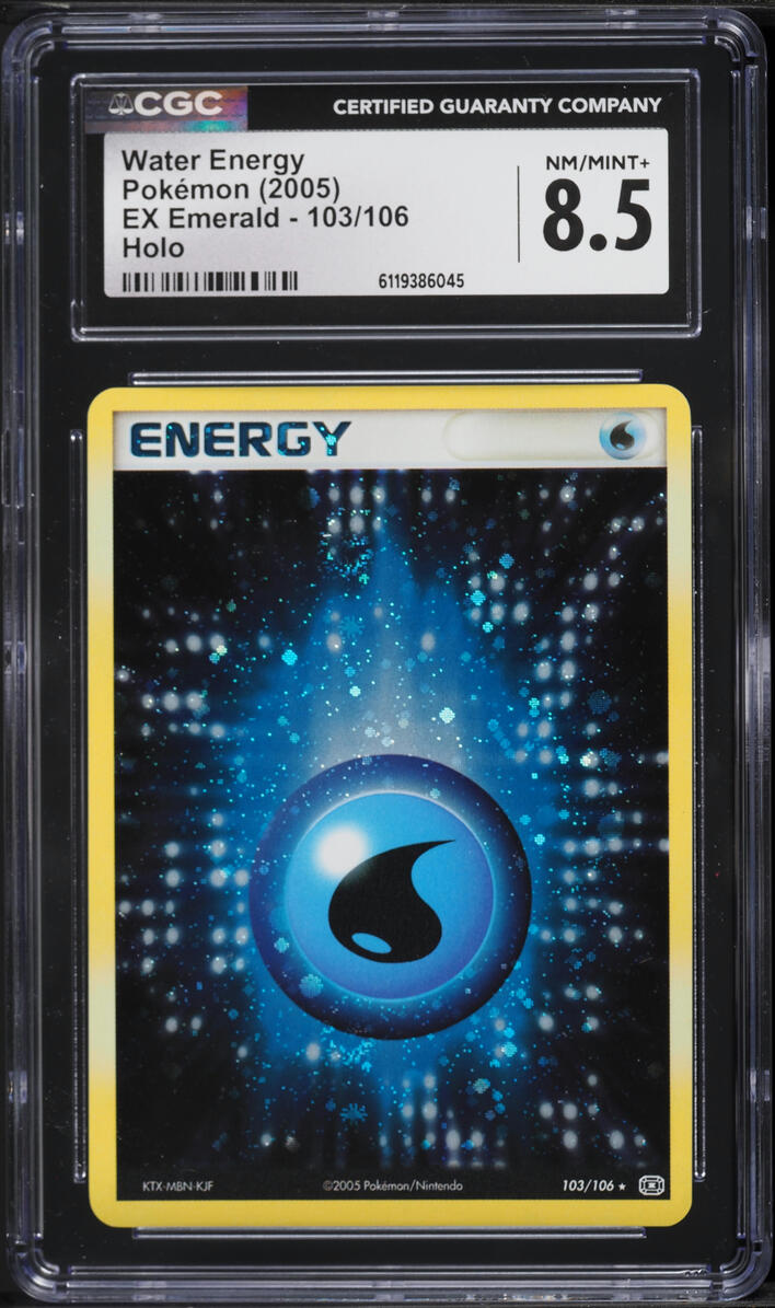 2005 Pokemon EX Emerald Holo Water Energy #103 CGC 8.5 NM-MT+