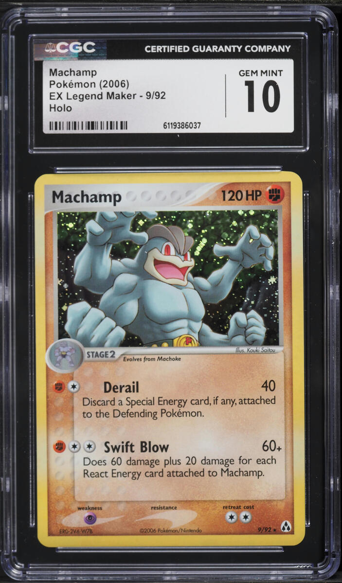 2006 Pokemon EX Legend Maker Holo Machamp #9 CGC 10 GEM MINT