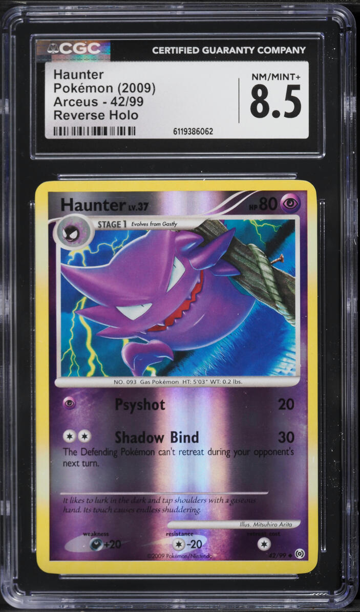 2009 Pokemon Platinum Arceus Reverse Holo Haunter #42 CGC 8.5 NM-MT+