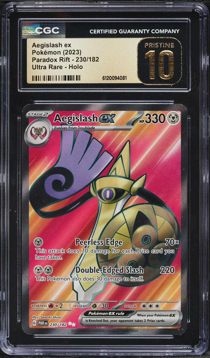 2023 Pokemon Scarlet & Violet Paradox Rift Full Art Aegislash ex #230 CGC 10 PRISTINE