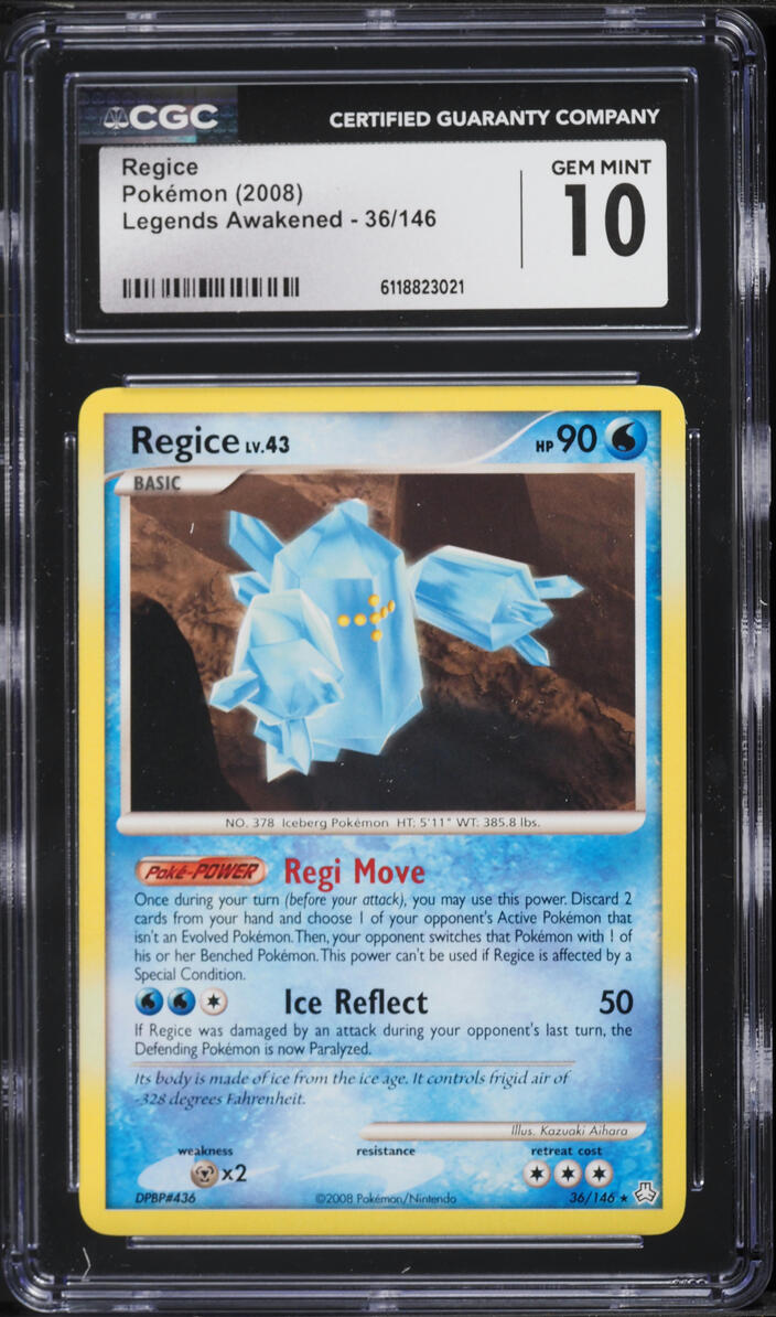 2008 Pokemon Diamond & Pearl Legends Awakened Regice #36 CGC 10 GEM MINT