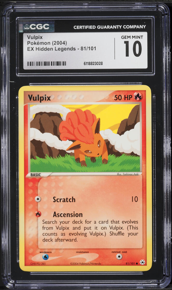 2004 Pokemon EX Hidden Legends Vulpix #81 CGC 10 GEM MINT