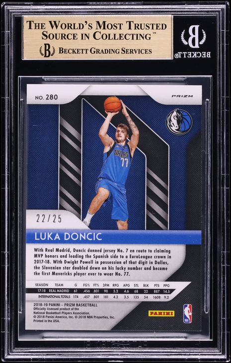 2018 Panini Prizm Mojo Luka Doncic ROOKIE /25 #280 BGS 9.5 GEM MINT