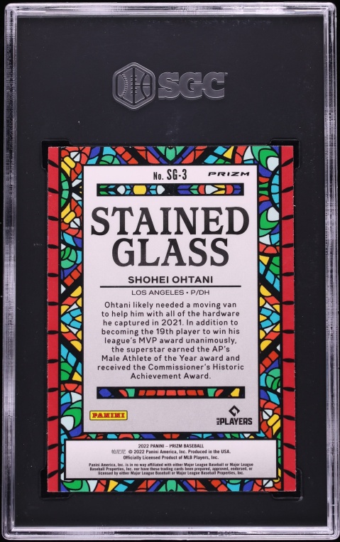 2022 Panini Prizm Stained Glass Purple Shohei Ohtani #SG-3 SGC 9.5 MINT+