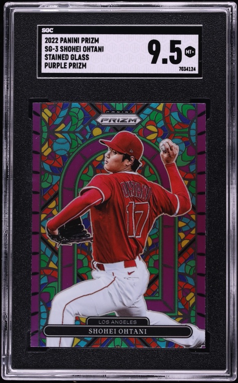 2022 Panini Prizm Stained Glass Purple Shohei Ohtani #SG-3 SGC 9.5 MINT+