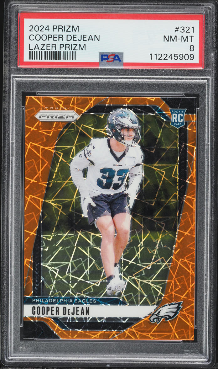 2024 Panini Prizm Lazer Cooper DeJean ROOKIE #321 PSA 8 NM-MT