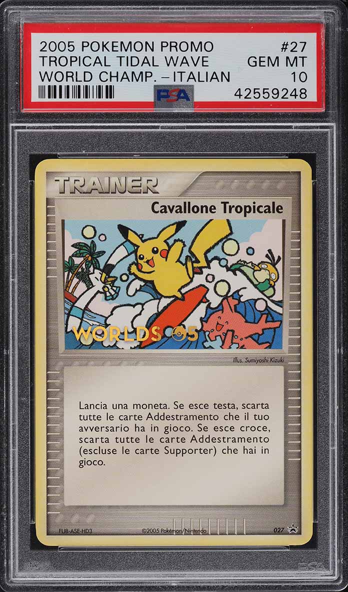 2005 Pokemon World Championships Promo Italian Tropical Tidal Wave #27 PSA 10 - Main Image