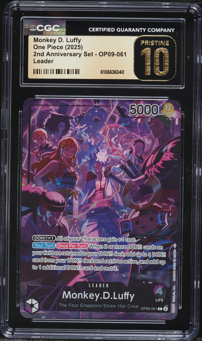 2025 One Piece 2nd Anniversary Set Leader Monkey D. Luffy #OP09-061 CGC 10 PRISTINE