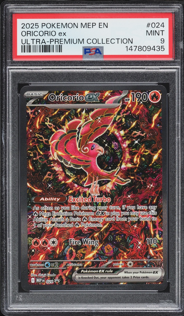 2025 Pokemon Mega Evolution Promo Ultra Premium Full Art Oricorio ex #24 PSA 9 MINT