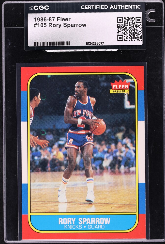 1986 Fleer Basketball Rory Sparrow #105 CGC AUTH