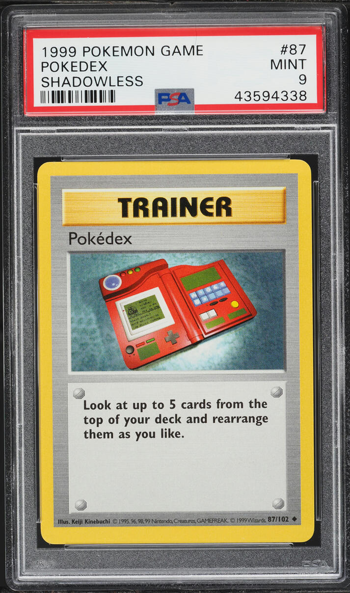 1999 Pokemon Base Set Shadowless Pokedex #87 PSA 9 MINT