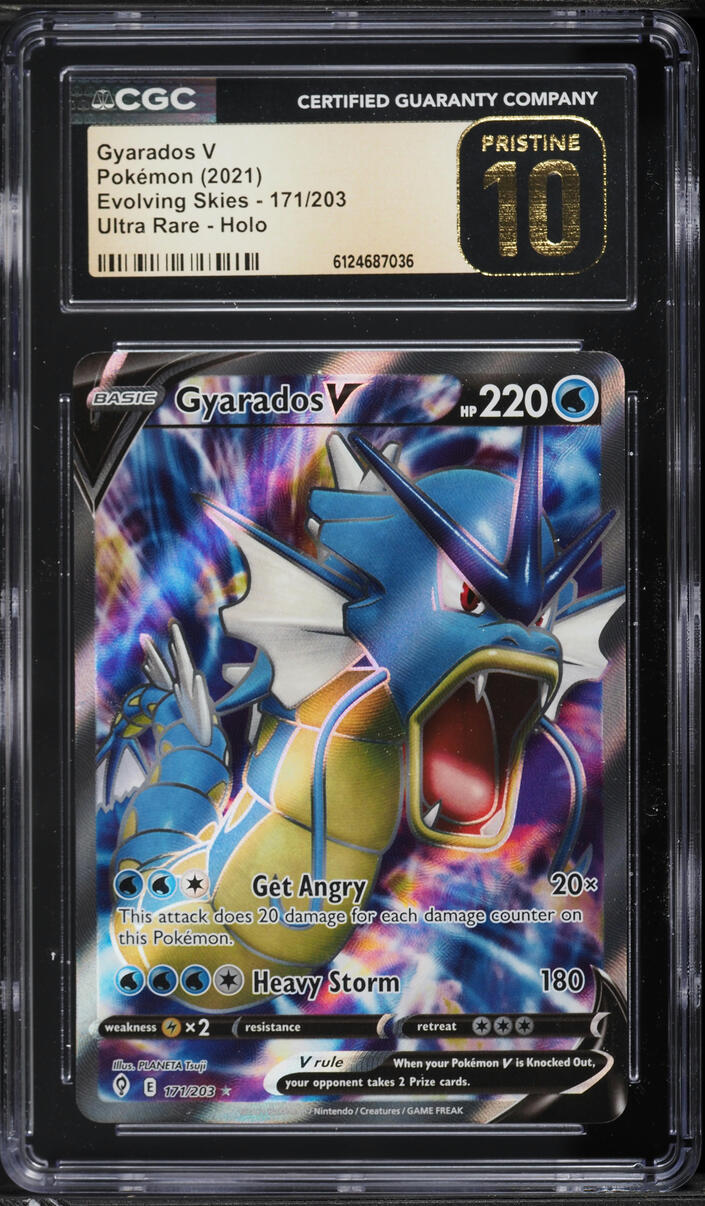 2021 Pokemon Sword & Shield Evolving Skies Full Art Gyarados V #171 CGC 10 PRISTINE