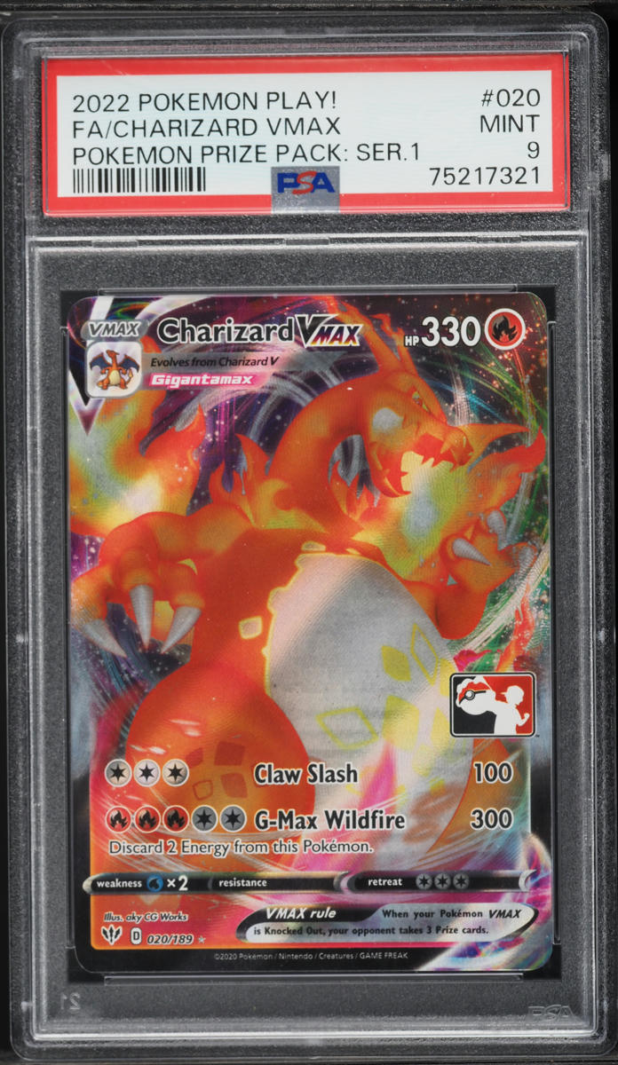 2022 Pokemon Play! Prize Pack: Series 1 Alt Art Charizard VMAX #020 PSA 9 MINT
