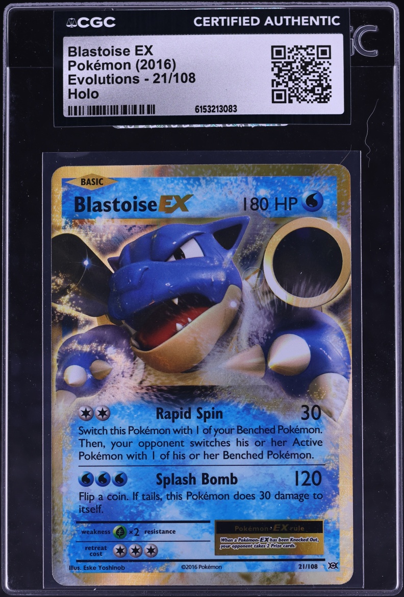 2016 Pokemon XY Evolutions Holo Blastoise EX #21 CGC AUTH