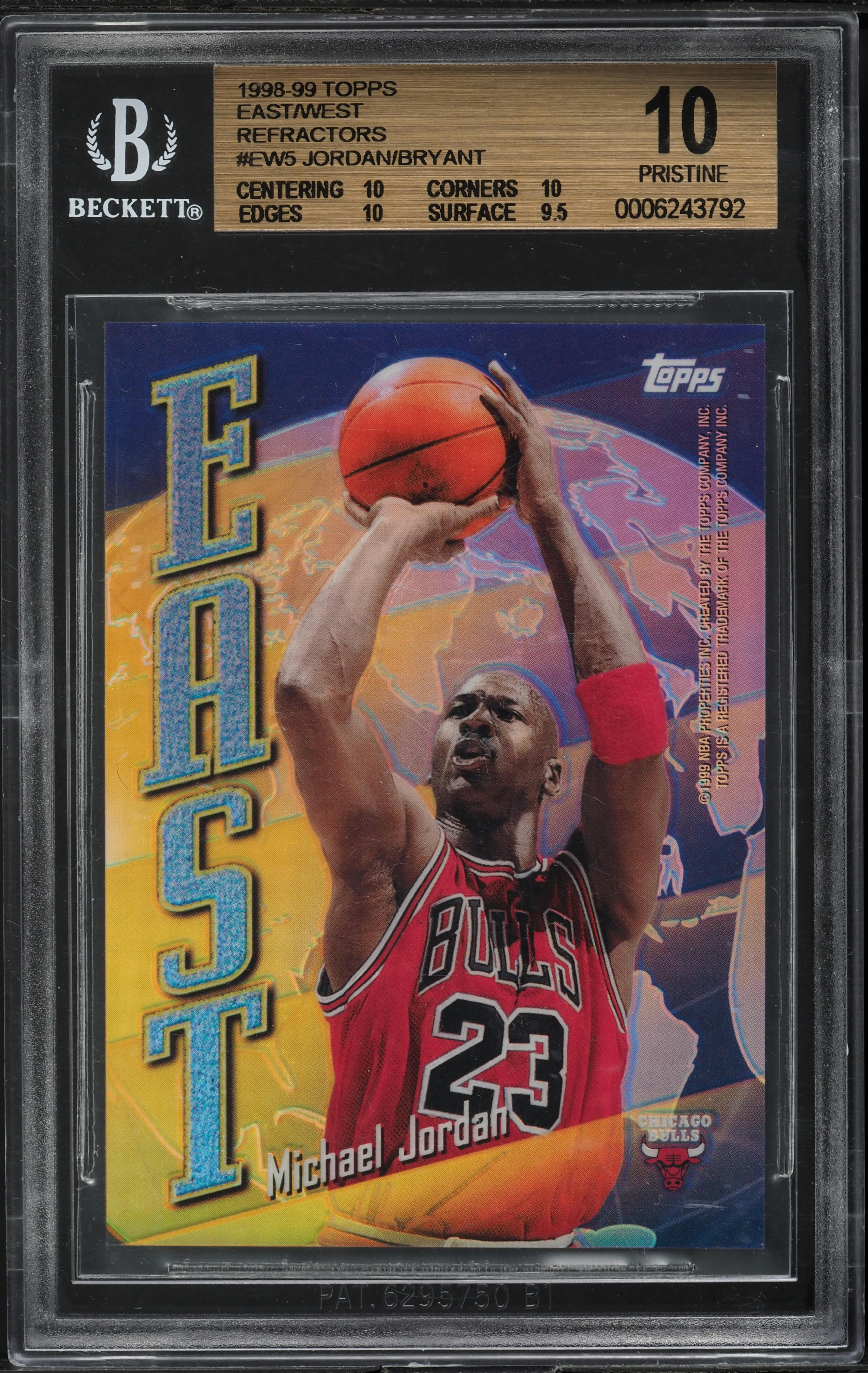 1998 Topps East West Refractor Michael Jordan Kobe Bryant #EW5 BGS