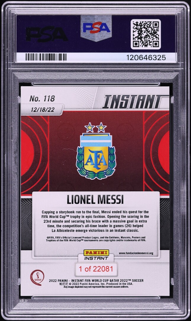 2022 Panini Instant FIFA World Cup Qatar Lionel Messi /22081