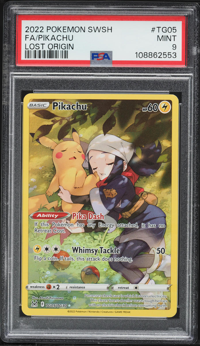 2022 Pokemon Sword & Shield Lost Origin CHR Pikachu #TG05 PSA 9 MINT