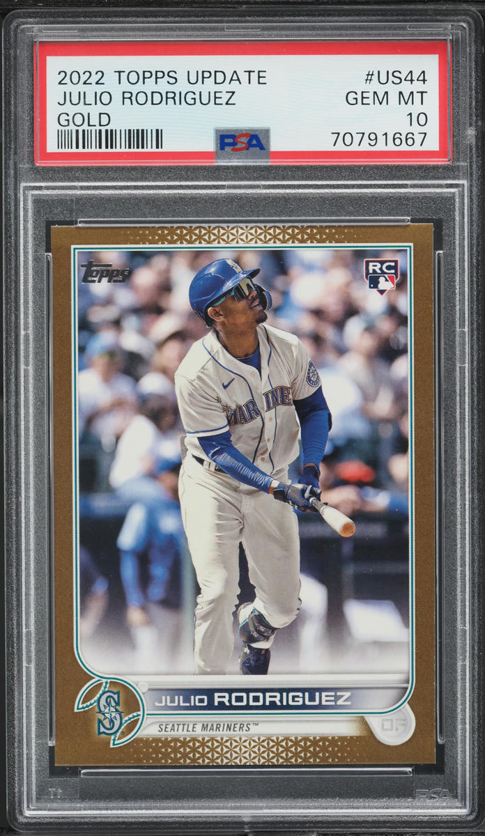 2022 Topps Update Gold Julio Rodriguez ROOKIE /2022 #US44 PSA 10 GEM MINT