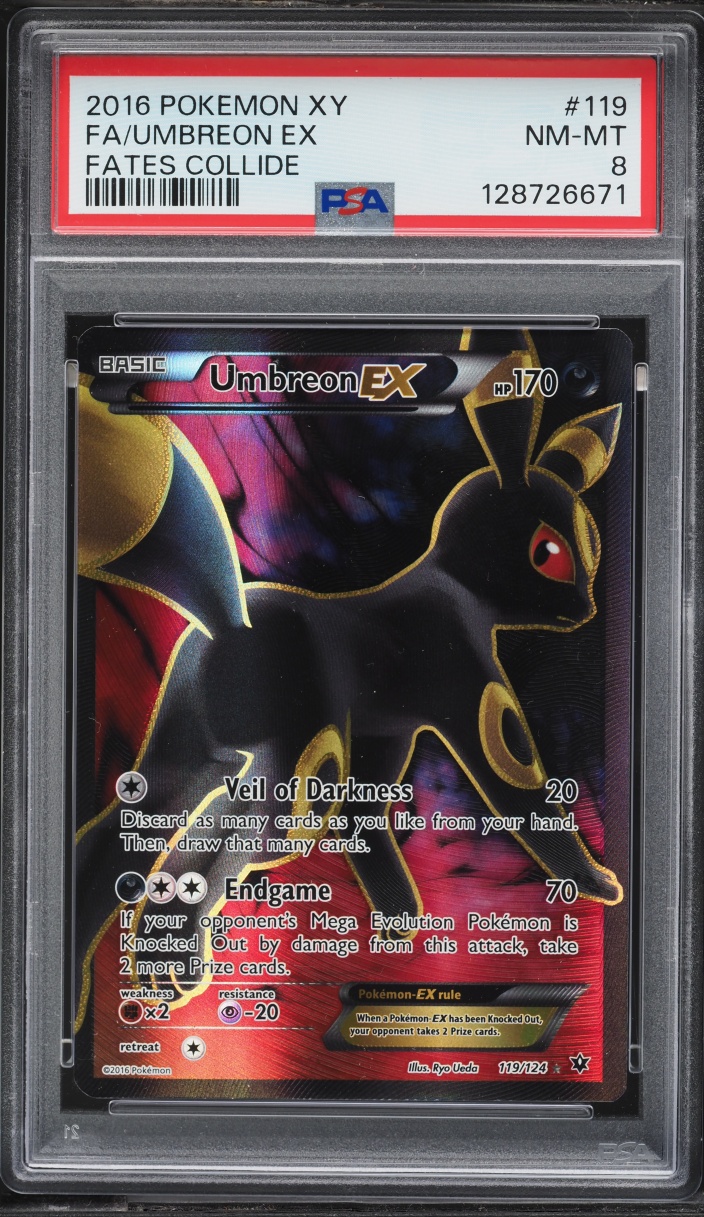 2016 Pokemon XY Fates Collide Full Art Umbreon EX #119 PSA 8 NM-MT