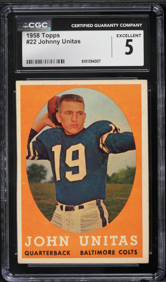 1958 Topps Football Johnny Unitas #22 CGC 5 EX