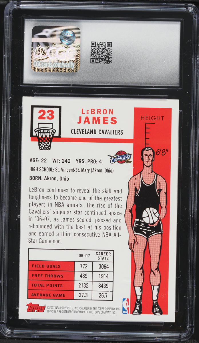 2007 Topps '57 Variations LeBron James #23 CGC 10 GEM MINT