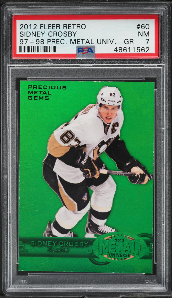 2012 Fleer Retro '97 Metal Universe PMG Green Sidney Crosby /10 #60 PSA 7 NRMT