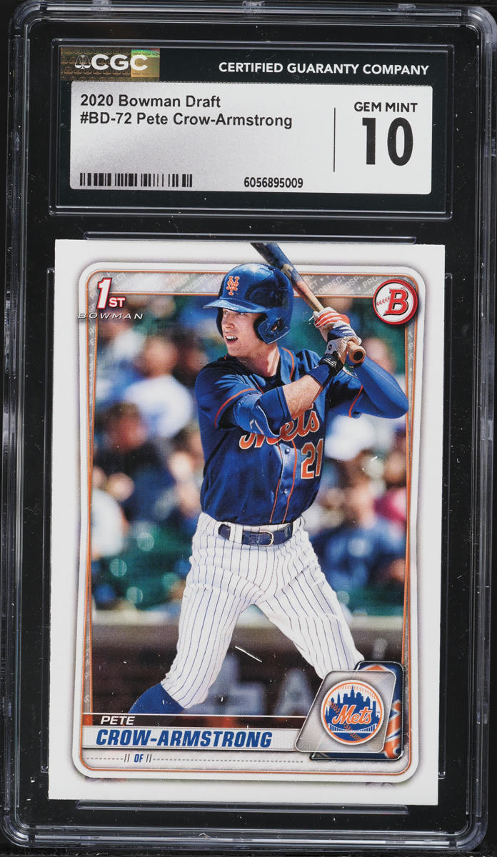 2020 Bowman Draft Pete Crow-Armstrong PROSPECT #BD-72 CGC 10 GEM MINT