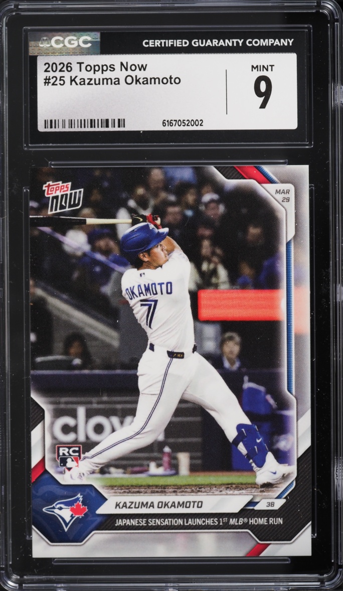 2026 Topps Now Kazuma Okamoto ROOKIE #25 CGC 9 MINT