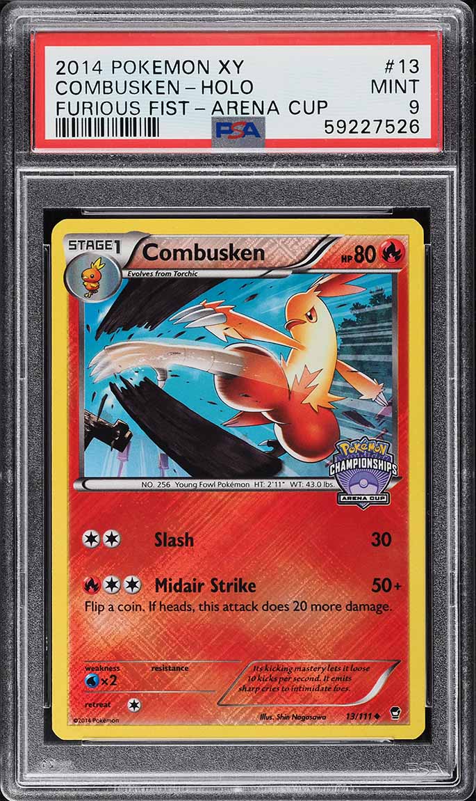 2014 Pokemon XY Furious Fists Furious Arena Cup Holo Combusken #13 PSA 9 MINT