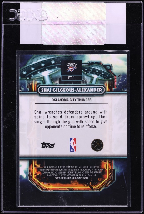 2025 Topps Chrome Cosmic Extraterrestrial Talent Shai Gilgeous-Alexander #ET-1 CGC AUTH