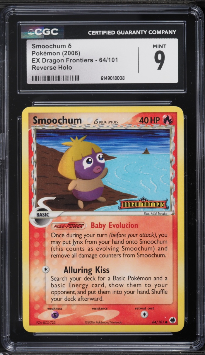 2006 Pokemon EX Dragon Frontiers Reverse Holo Smoochum #64 CGC 9 MINT