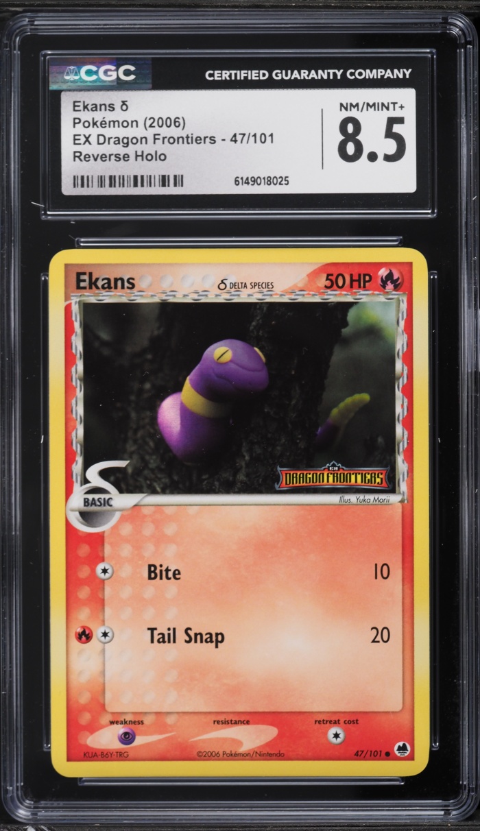 2006 Pokemon EX Dragon Frontiers Reverse Holo Ekans #47 CGC 8.5 NM-MT+