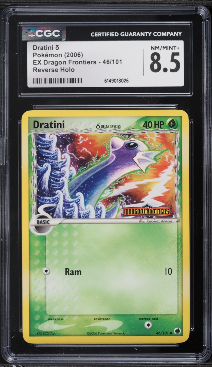 2006 Pokemon EX Dragon Frontiers Reverse Holo Dratini #46 CGC 8.5 NM-MT+