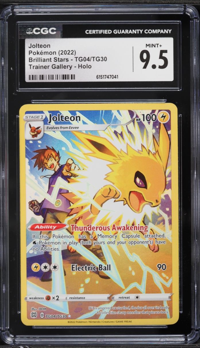 2022 Pokemon Sword & Shield Brilliant Stars Trainer Gallery CHR Jolteon #TG04 CGC 9.5 MINT+