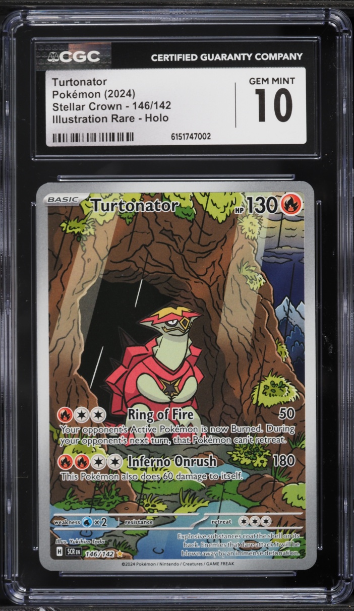 2024 Pokemon Scarlet & Violet Stellar Crown IR Turtonator #146 CGC 10 GEM MINT