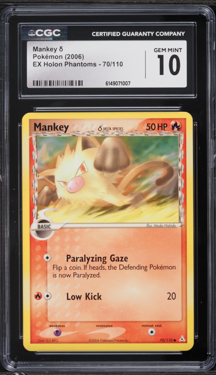 2006 Pokemon EX Holon Phantoms Mankey #70 CGC 10 GEM MINT