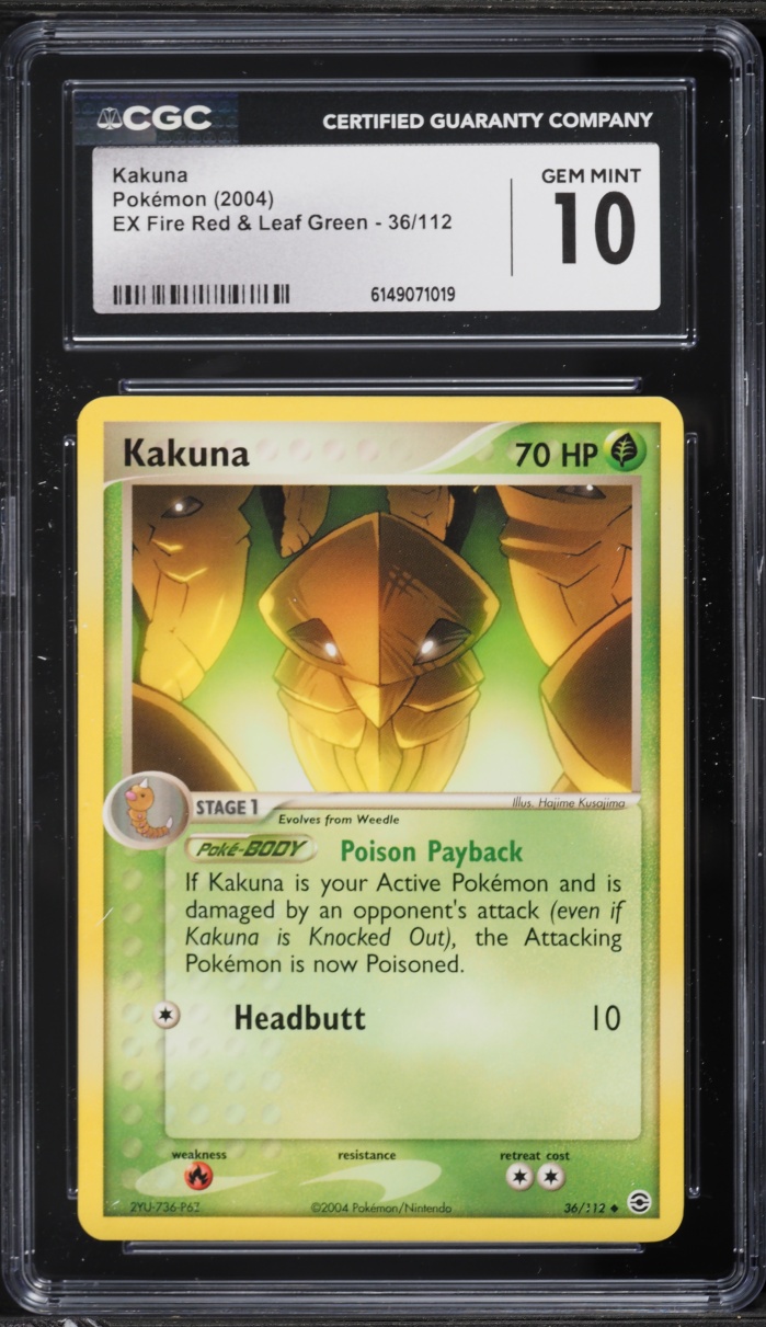 2004 Pokemon EX Fire Red & Leaf Green Kakuna #36 CGC 10 GEM MINT