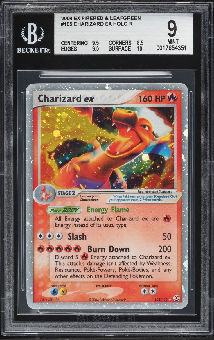 2004 Pokemon EX Fire Red & Leaf Green Holo Charizard EX #105 BGS 9 MINT