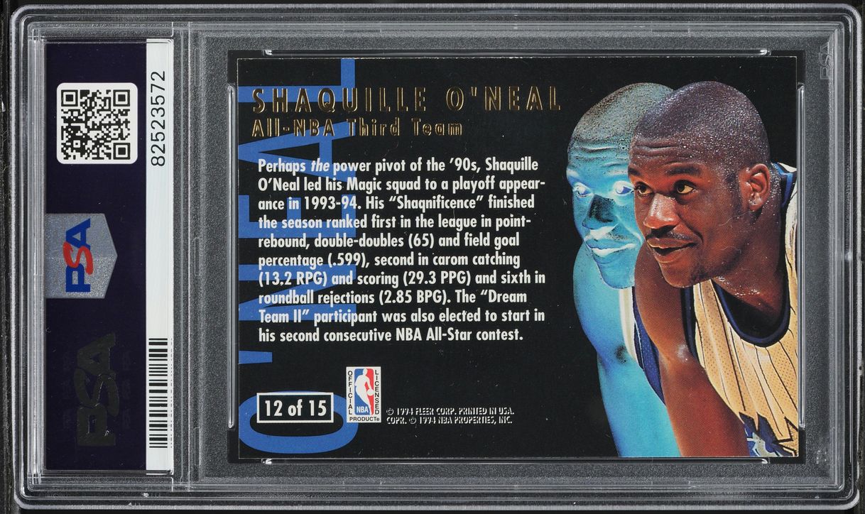 1994 Ultra All-NBA Shaquille O'Neal #12 PSA 9 MINT