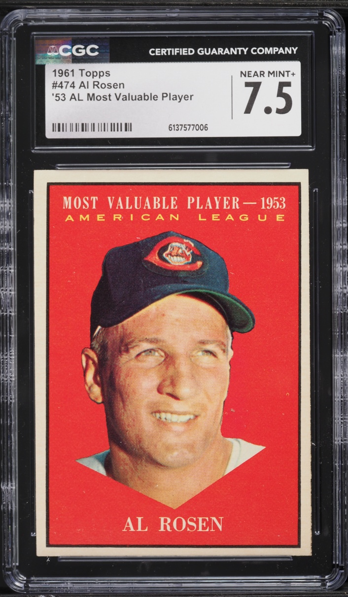 1961 Topps Al Rosen MVP #474 CGC 7.5 NRMT+