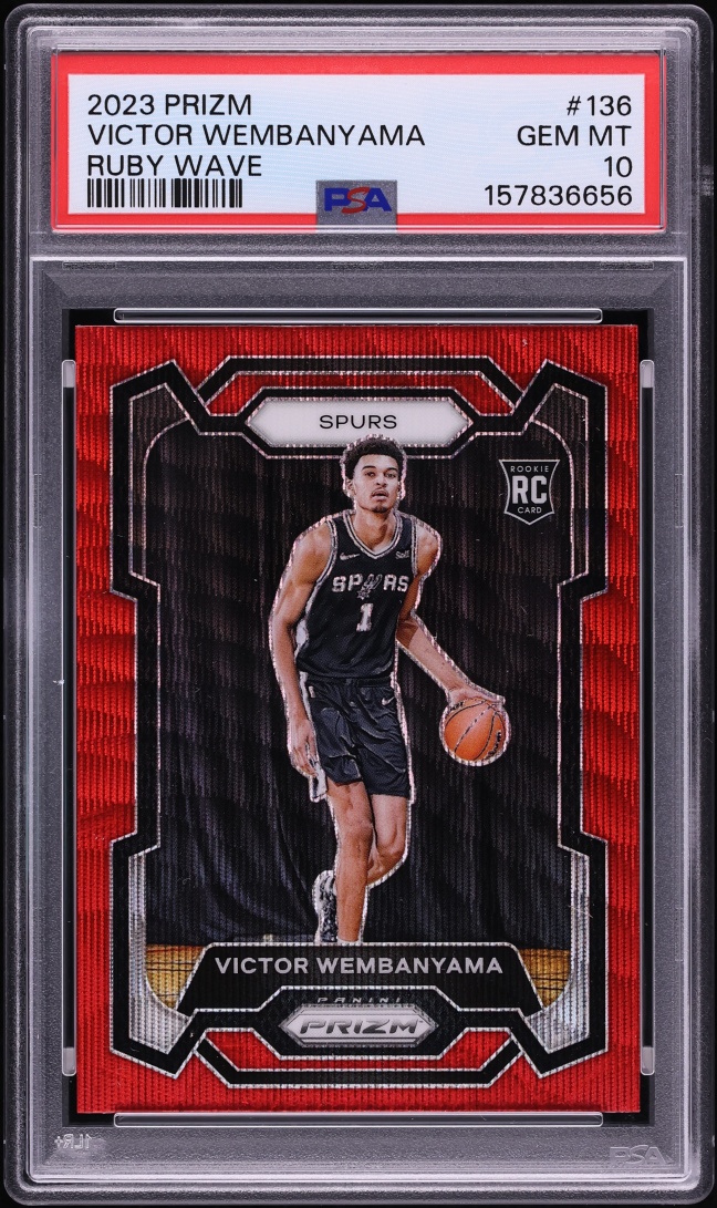 2023 Panini Prizm Ruby Wave Victor Wembanyama ROOKIE #136 PSA 10 GEM MINT