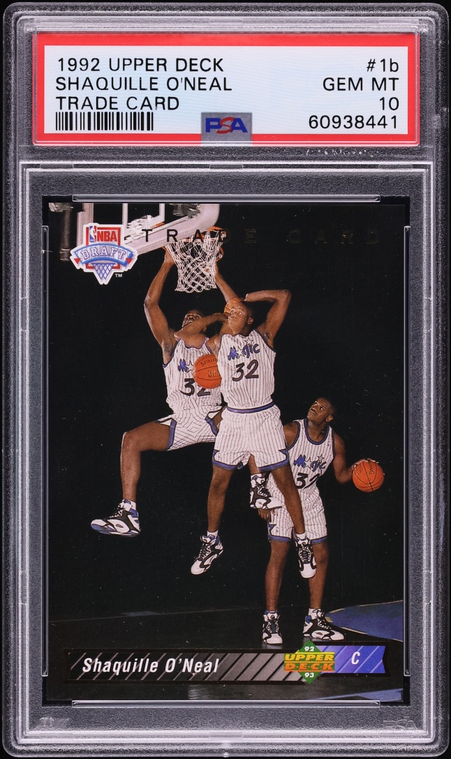 1992 Upper Deck Trade Card Shaquille O'Neal ROOKIE #1b PSA 10 GEM MINT