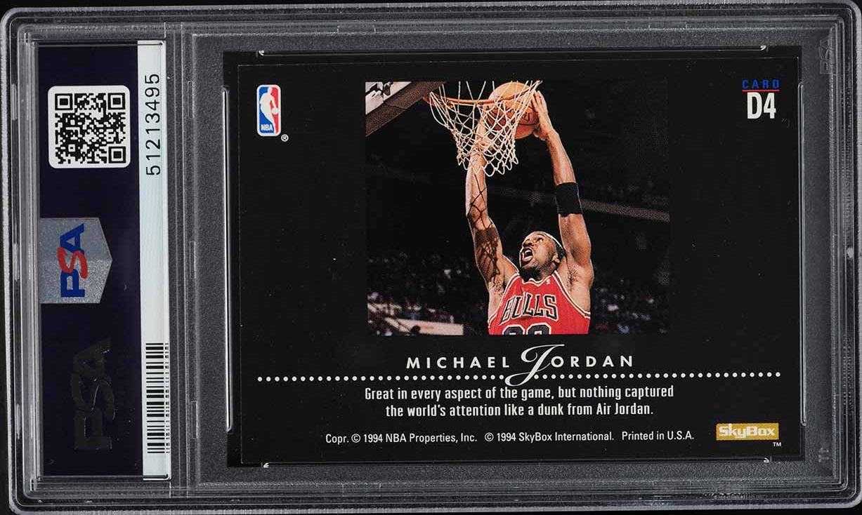 1993 Skybox Premium Dynamic Dunks Michael Jordan #D4 PSA 9 MINT