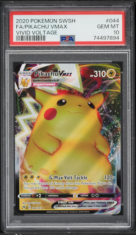 2020 Pokemon Sword & Shield Vivid Voltage Pikachu VMAX #44 PSA 10
