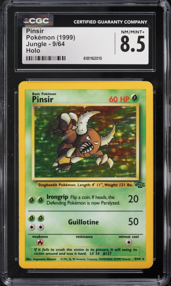 1999 Pokemon Jungle Holo Pinsir #9 CGC 8.5 NM-MT+