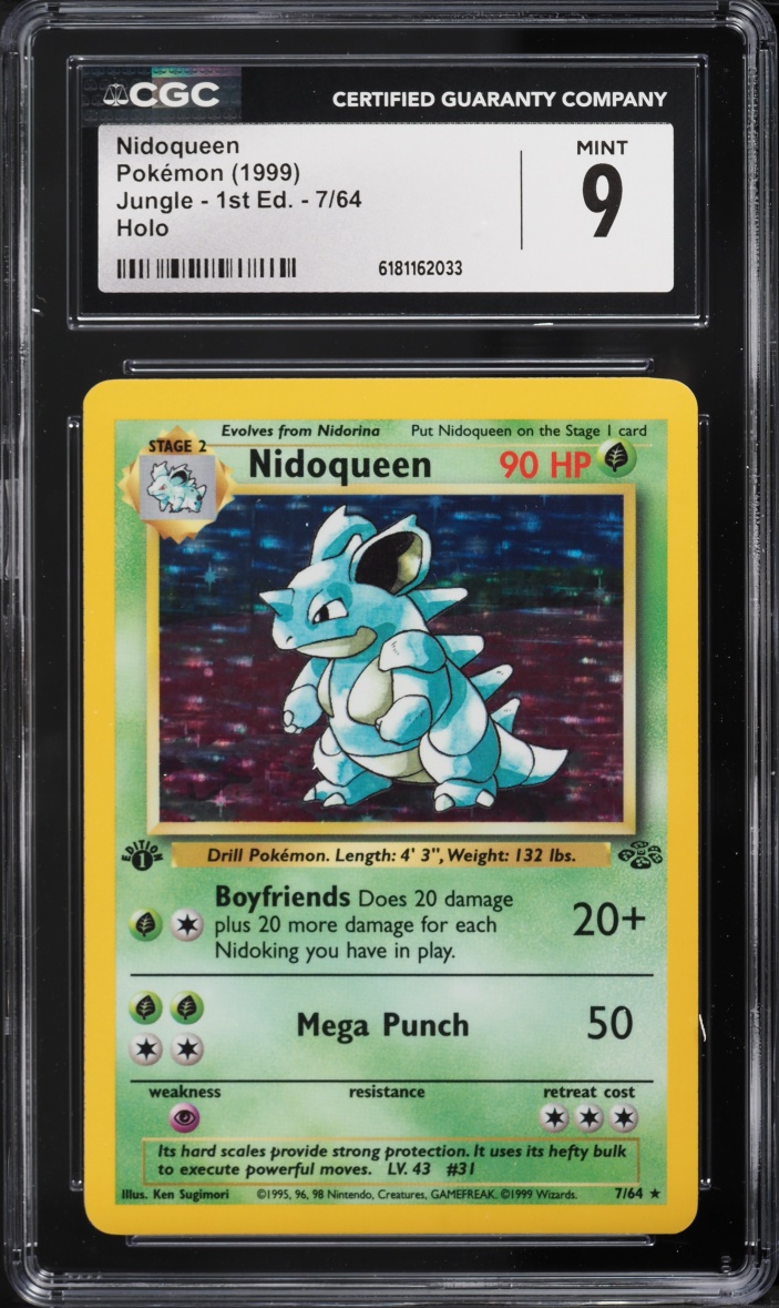 1999 Pokemon Jungle 1st Edition Holo Nidoqueen #7 CGC 9 MINT