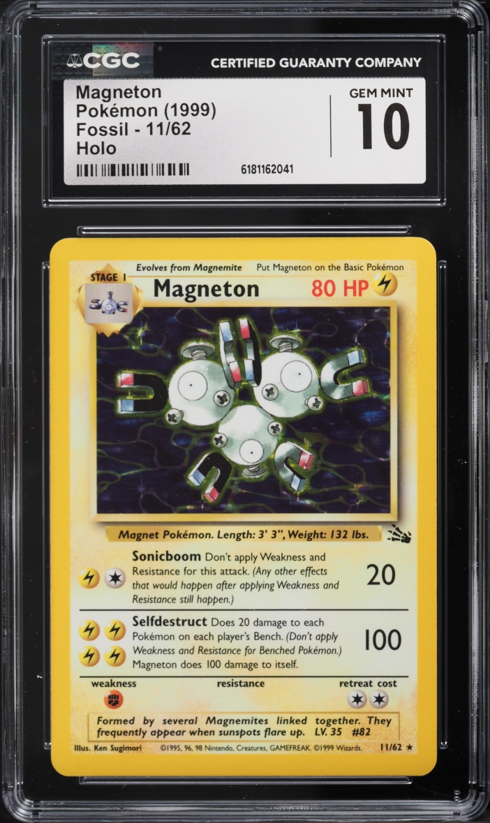 1999 Pokemon Fossil Holo Magneton #11 CGC 10 GEM MINT